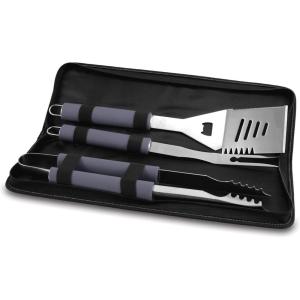 ONIVA – a Picnic Time Brand Metro 3-Piece BBQ Tool Set in Carry Case, Black(Black/Grey)