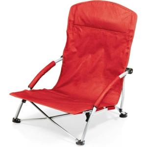 ONIVA – a Picnic Time brand – Tranquility Beach Chair with Carry Bag – Low Beach Chair(Red)