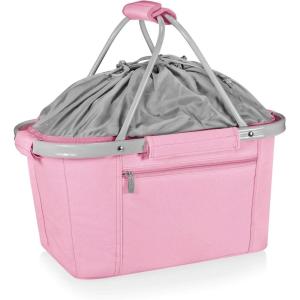 ONIVA – a Picnic Time brand Metro Shopping Basket – Insulated Picnic Basket – Collapsible Market Basket – Utility Tote Cooler Bag(Pink)