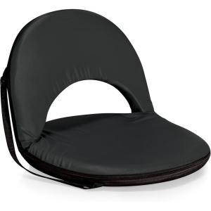 PICNIC TIME Oniva Portable Reclining Stadium Seat with Back Support, Folding Bleacher Chairs with Back and Cushion, Thick Padded Bench Seat and Armrest, Includes Six Backrest Positions(Black)