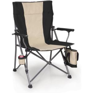 PICNIC TIME Outlander XL Heavy Duty Folding Camping Chair with Insulated Cooler, Oversized Portable Lawn, Beach & Camp Chair with Cup Holder, Storage Pocket, Carry Bag, 400 lb Capacity (Navy Blue)(Black  Xx-large – 500 Lb Weight Capacity)