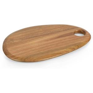 PICNIC TIME Pebble Acacia Charcuterie Board 18″ x 15″, Wood Serving Platter for Food Display, Serving Tray for Party, Cutting Board with Cutout Design, Multi-purpose Food Tray, (Natural Acacia)(15″ x 10″)