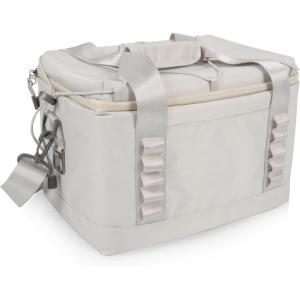 PICNIC TIME Tarana Superthick Cooler Bag with Removable Shoulder Strap, 12 Can Insulated Soft Cooler, Beach Cooler, Insulated Camping Cooler, Picnic Cooler, (Black)(Halo Gray)