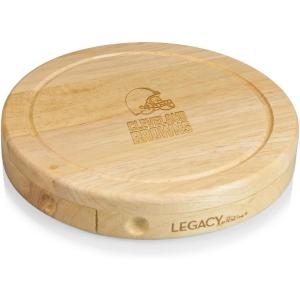 Picnic TIME NFL Brie Cheese Board and Knife Set – Charcuterie Board Set – Wood Cutting Board(Cleveland Browns)