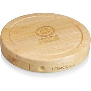 Picnic TIME NFL Brie Cheese Board and Knife Set – Charcuterie Board Set – Wood Cutting Board(Green Bay Packers)