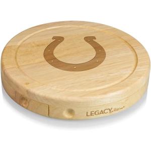 Picnic TIME NFL Brie Cheese Board and Knife Set – Charcuterie Board Set – Wood Cutting Board(Indianapolis Colts)