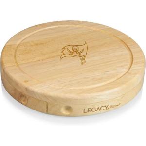 Picnic TIME NFL Brie Cheese Board and Knife Set – Charcuterie Board Set – Wood Cutting Board(Tampa Bay Buccaneers)
