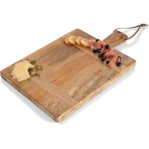 TOSCANA – a Picnic Time brand – Ravi Round Charcuterie Board, Wood Serving Platter, Cheese Board, (Mango Wood)(18 x 11)