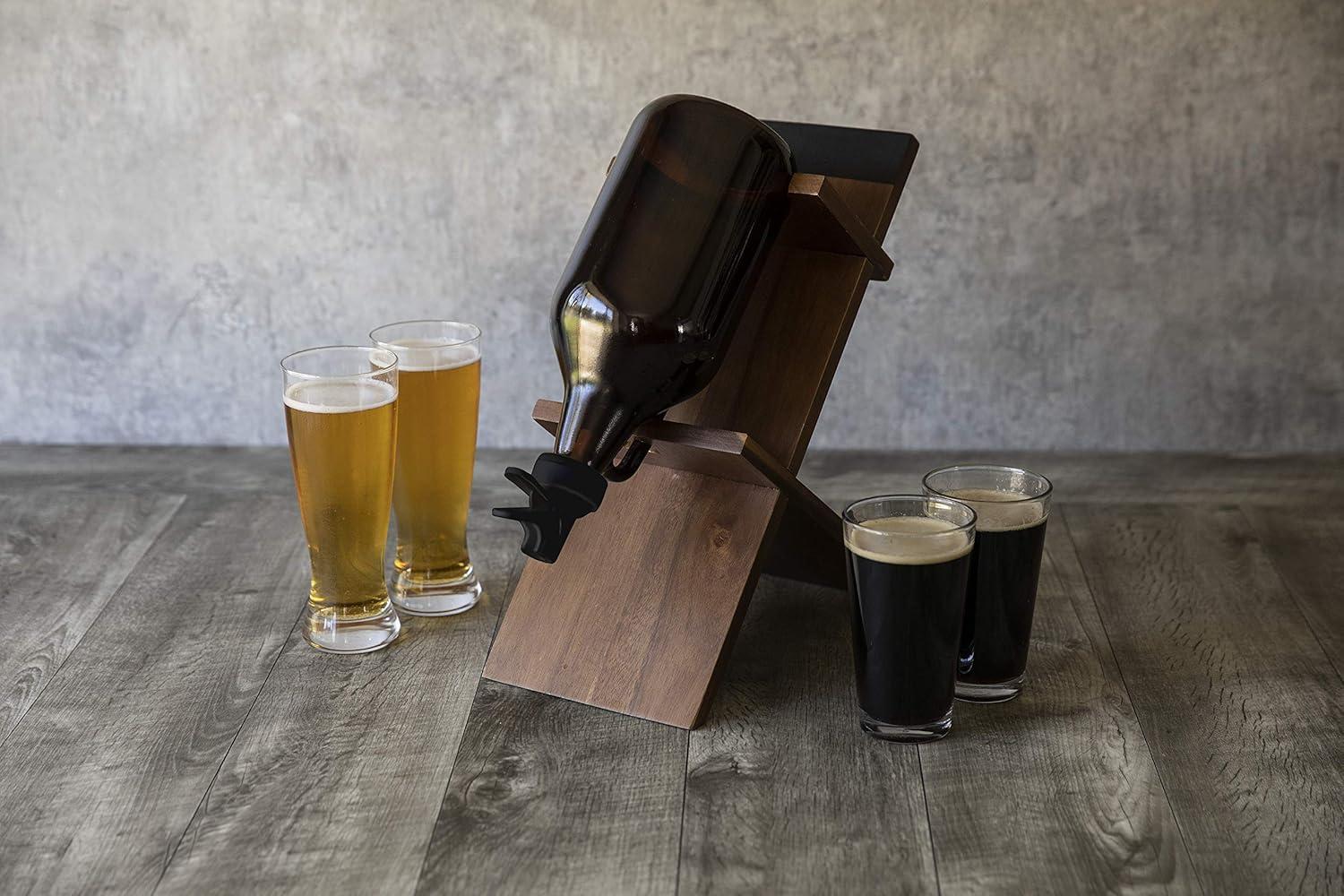 imageLEGACY a Picnic Time Brand Stand with 64oz Glass Growler Beer Accessories One Size Acacia Wood