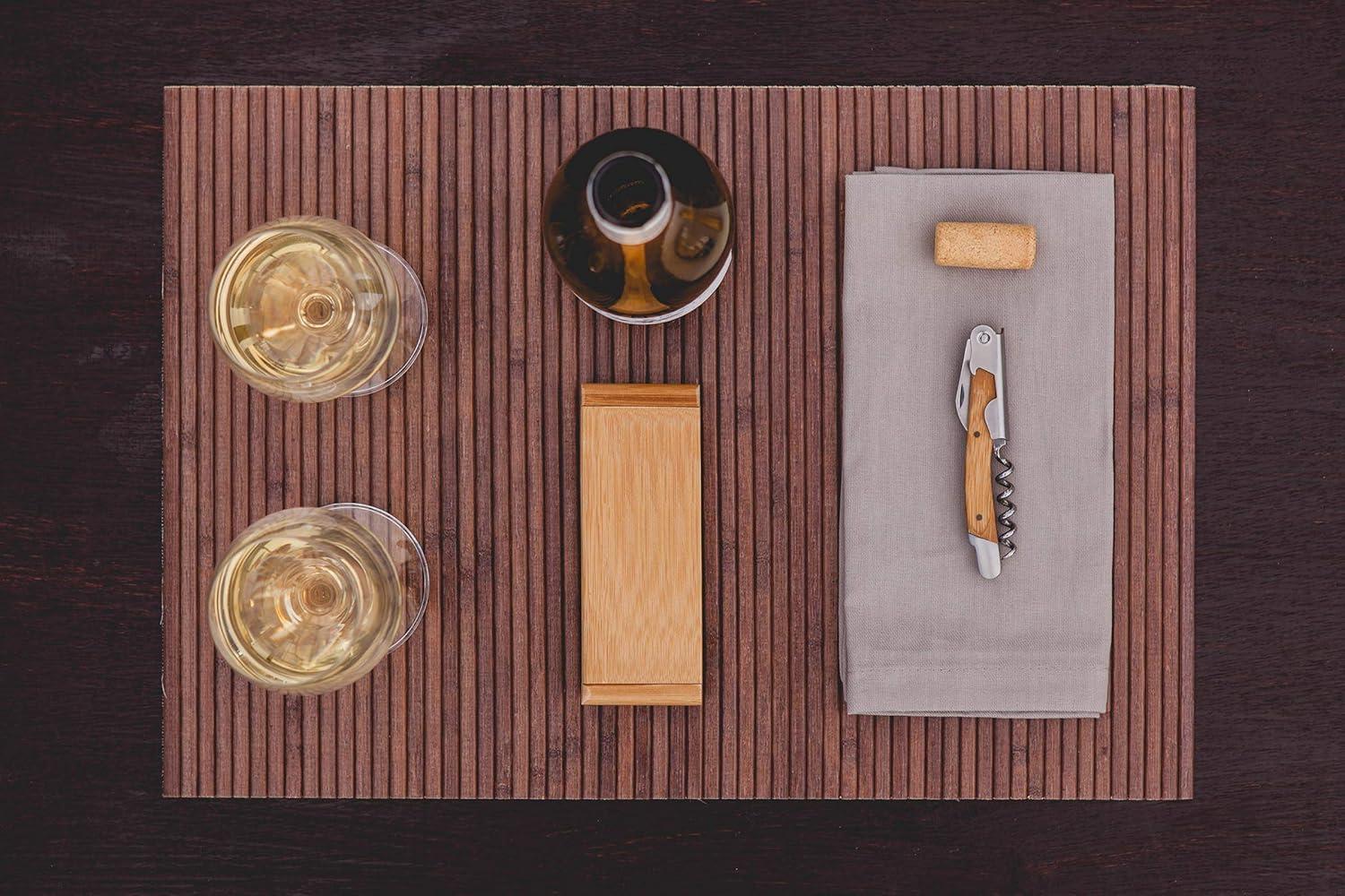 imageLEGACY a Picnic Time brand Elan Deluxe Corkscrew In Bamboo Box Stainless Steel WaiterStyle Corkscrew Opener Kit Wooden Gift Box BambooBamboo