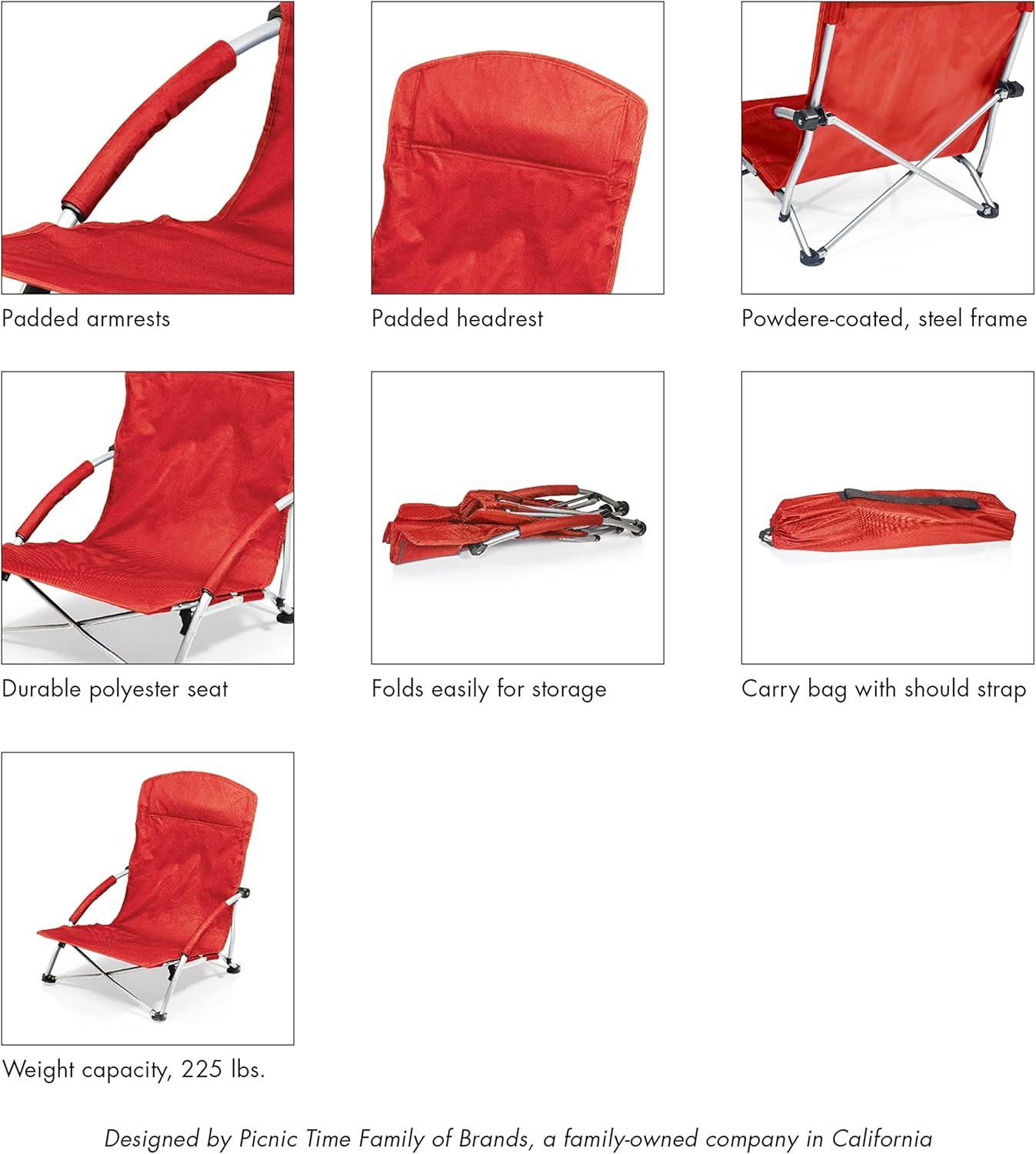 imageNFL Tranquility Beach Chair with Carry Bag Low Beach Chair for Adults Low Lawn Chair