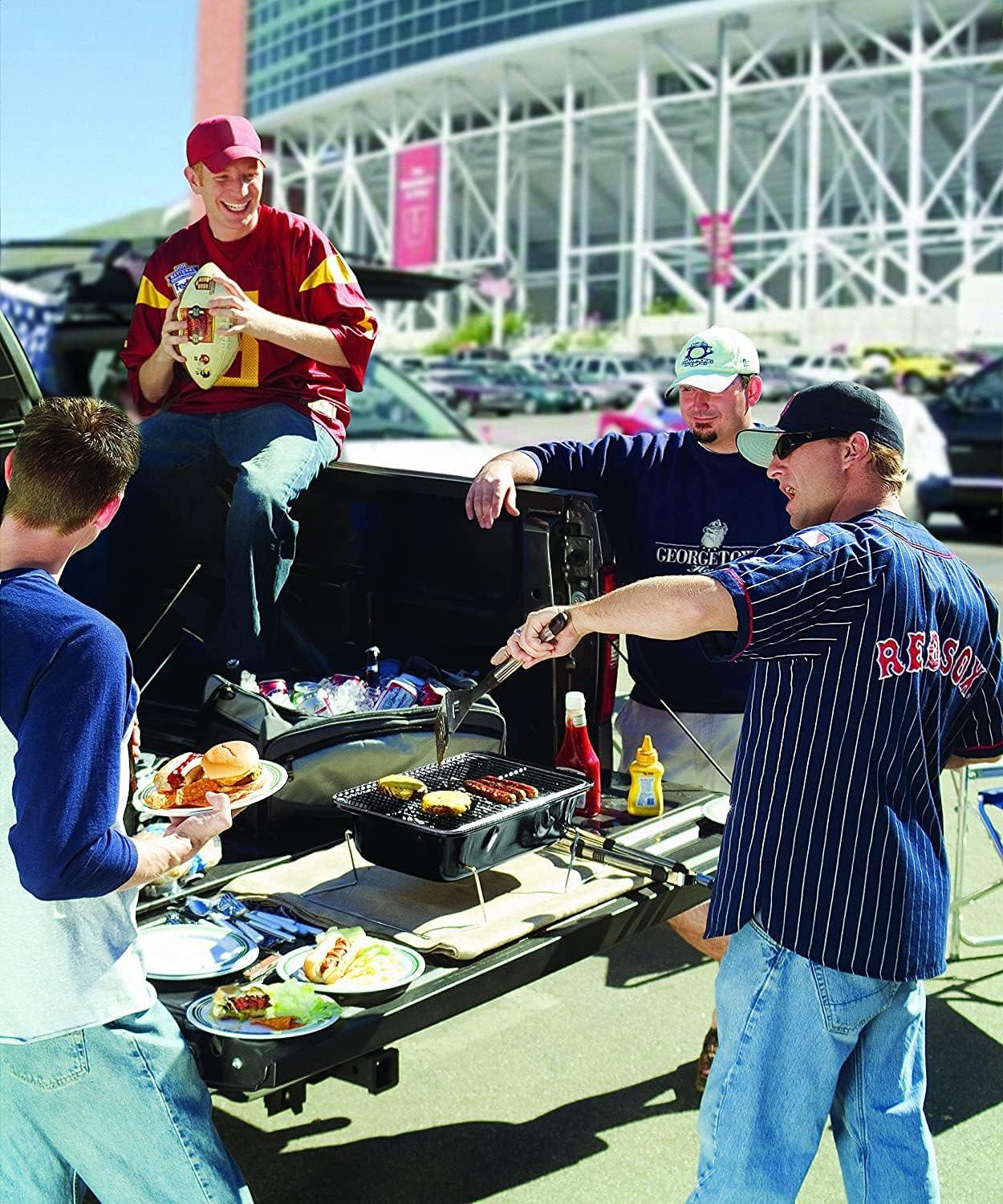 imageONIVA a Picnic Time brand Buccaneer Portable Charcoal Grill ampamp Cooler Tote Black with Gray AccentsOne Size
