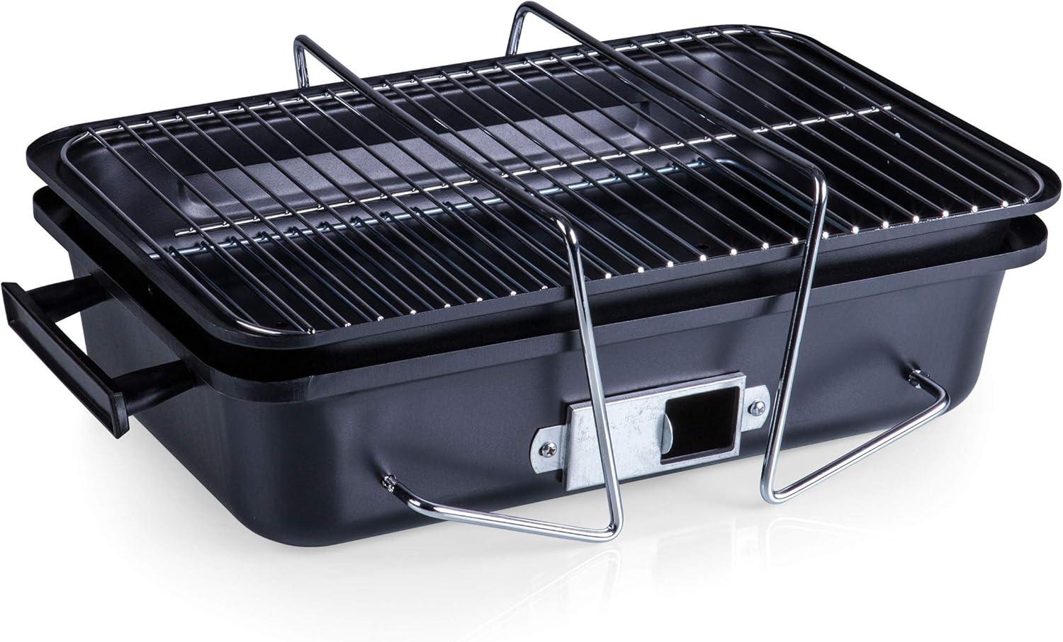 imageONIVA a Picnic Time brand Buccaneer Portable Charcoal Grill ampamp Cooler Tote Black with Gray AccentsOne Size