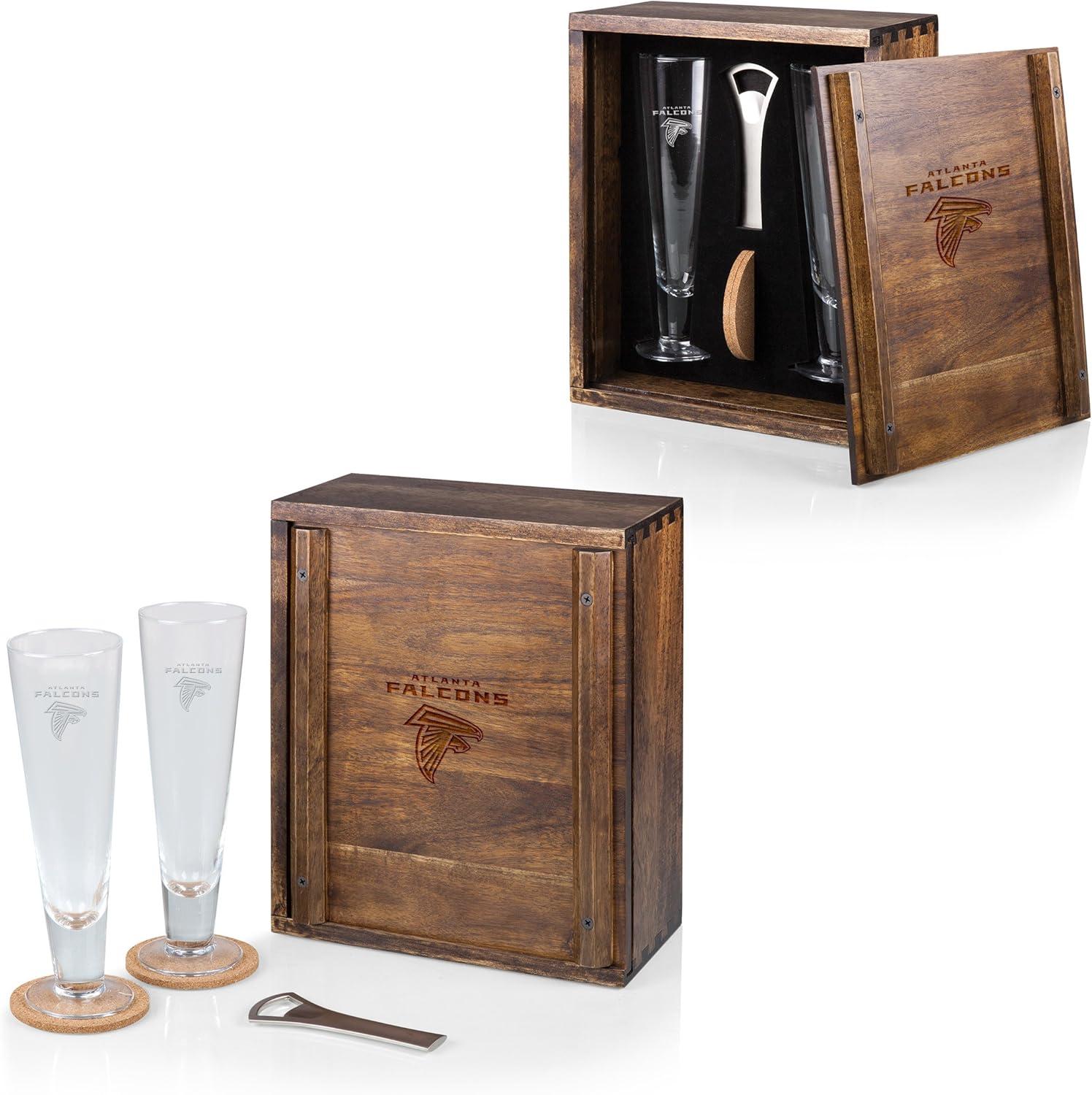 imagePICNIC TIME Brown Atlanta Falcons Pilsner Beer Gift Set for 2