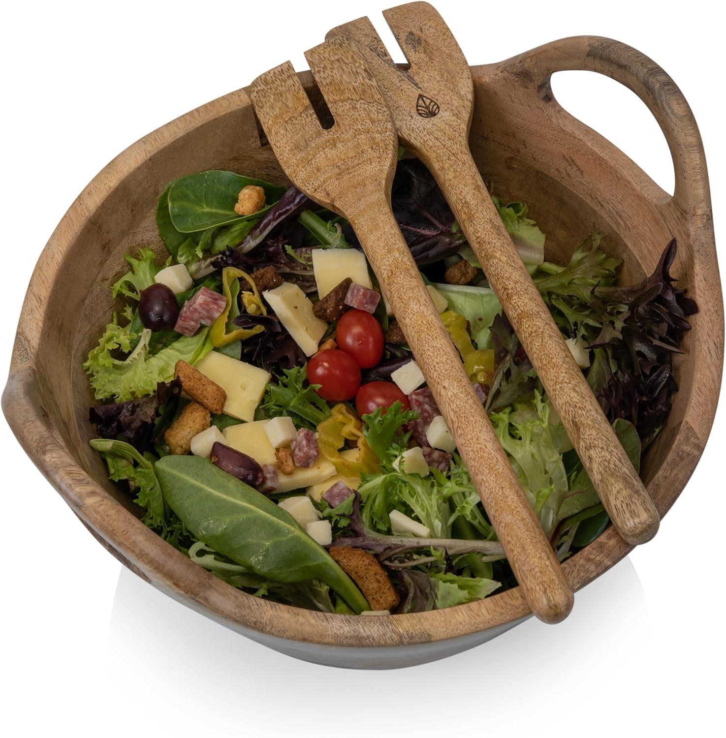 imagePICNIC TIME Ciotola Serving Bowl Salad Bowl Wooden Mixing Bowl Mango Wood