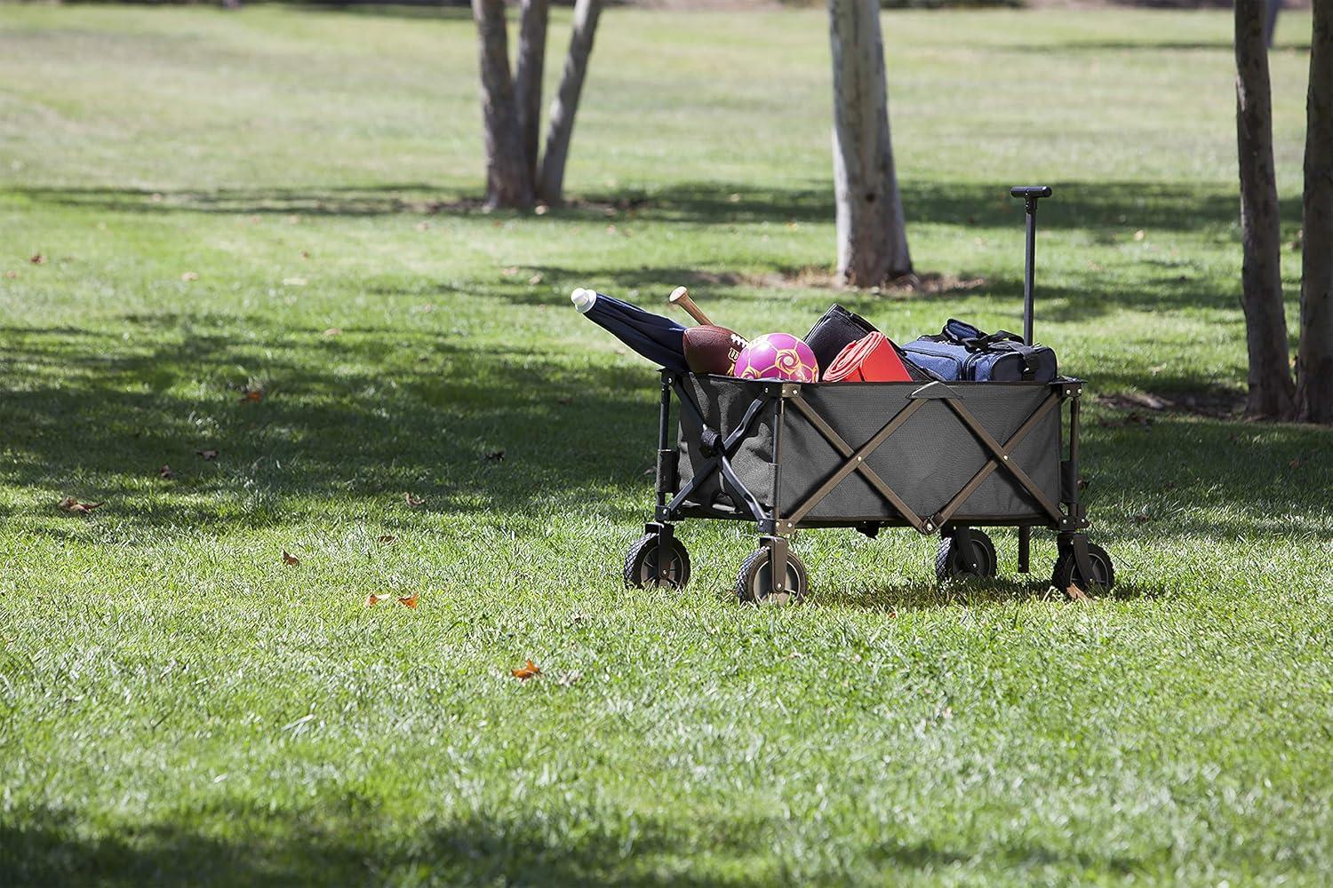 imagePICNIC TIME Disney Mickey Mouse Adventure Wagon Folding Wagon Wagon Cart Sport Utility Wagon Beach Wagon Collapsible Dark Gray