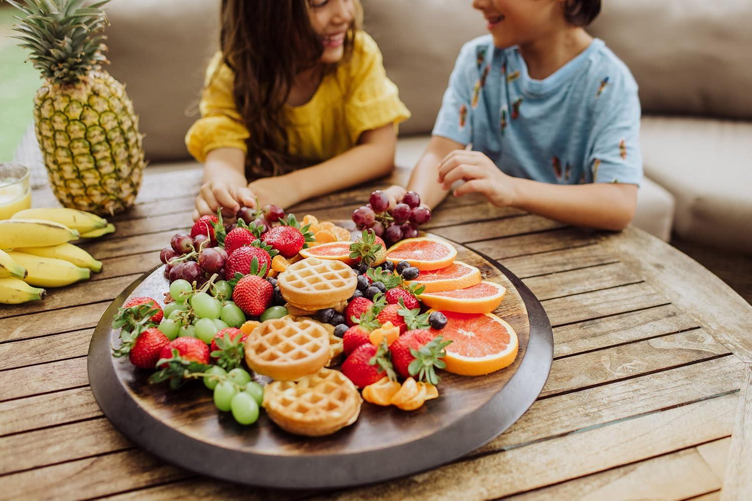 imagePICNIC TIME Disney Mickey Mouse Lazy Susan Serving Tray Charcuterie Board Cheese Board Acacia Wood