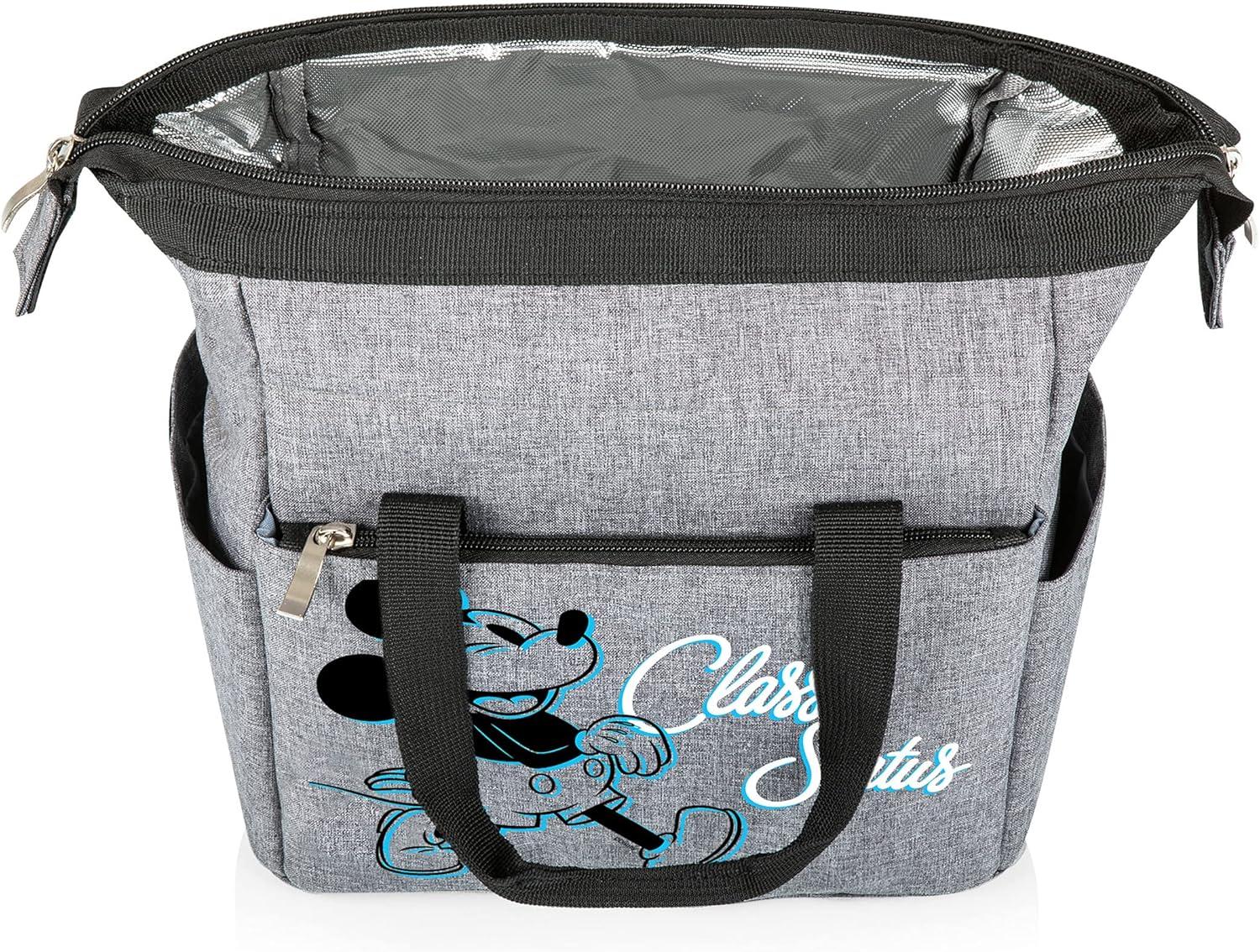 imagePICNIC TIME Disney Mickey Mouse On The Go Insulated Lunch Bag Soft Cooler Lunch Box Leak Resistant Reusable Lunch Tote Work Lunchbox Thermal Cooler Bag with Dual Compartments Heathered Gray