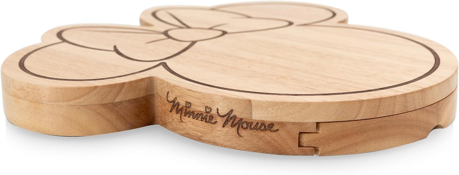imagePICNIC TIME Disney Minnie Mouse Head Shaped Cheese Board with Tools Parawood