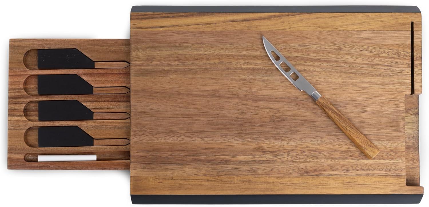 imagePICNIC TIME Formaggio Cheese Board with Chalkboard Cheese Makers Charcuterie Board and Food Labels Acacia Wood Cutting Board Acacia Wood