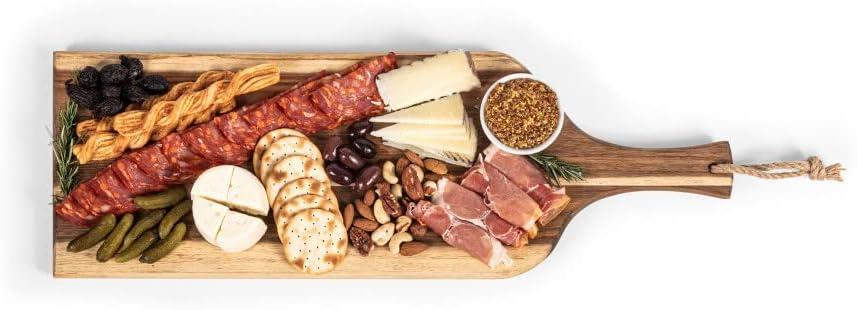imagePICNIC TIME NCAA Arizona State Sun Devils Artisan 24quot Acacia Charcuterie Board with Raw Wood Edge Cheese Board Serving Platter Acacia Wood