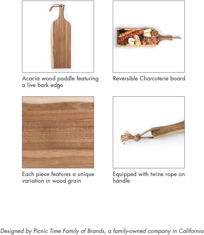 imagePICNIC TIME NCAA Arizona Wildcats Artisan 24quot Acacia Charcuterie Board with Raw Wood Edge Cheese Board Serving Platter Acacia Wood