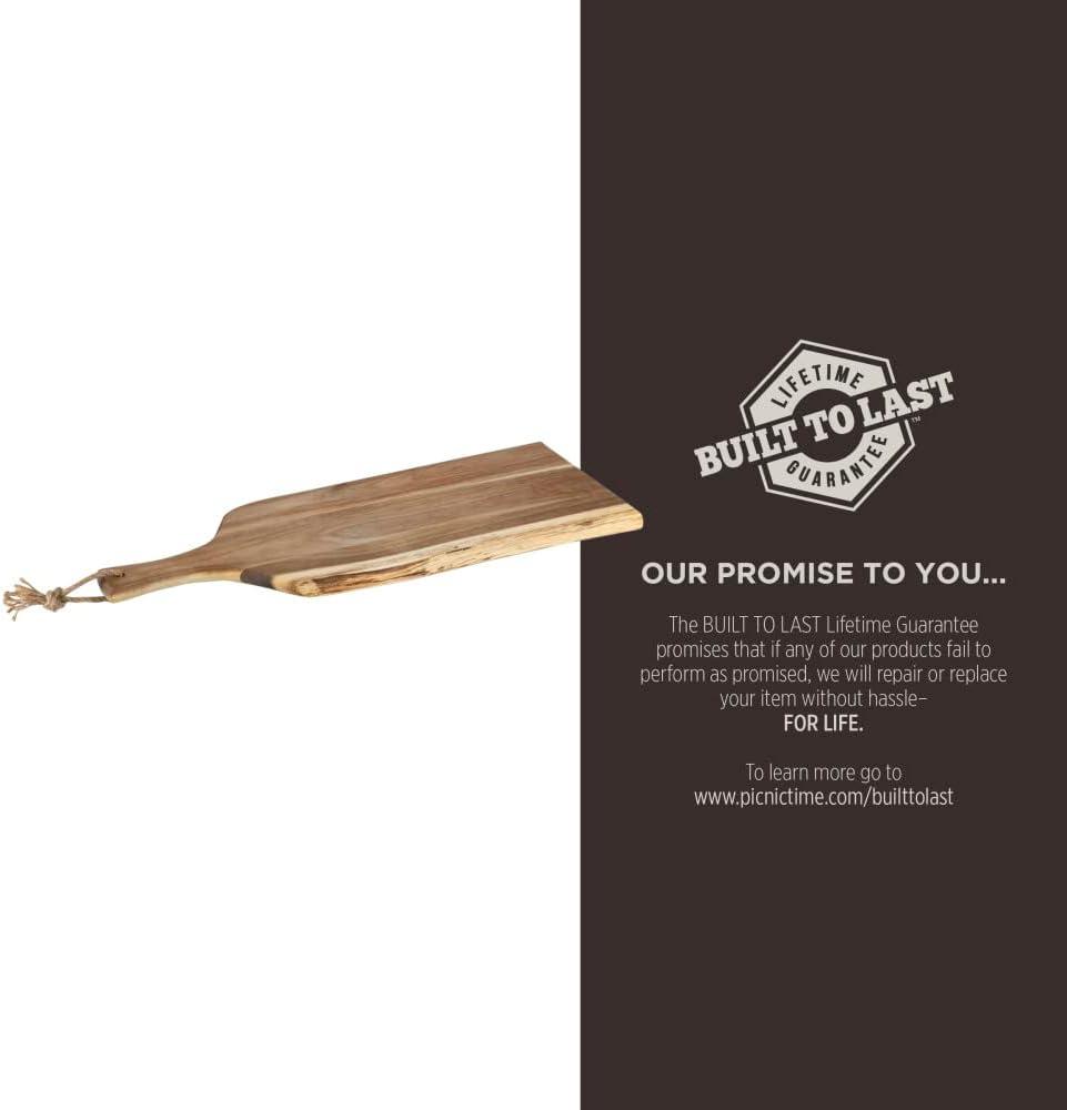 imagePICNIC TIME NCAA Arizona Wildcats Artisan 24quot Acacia Charcuterie Board with Raw Wood Edge Cheese Board Serving Platter Acacia Wood