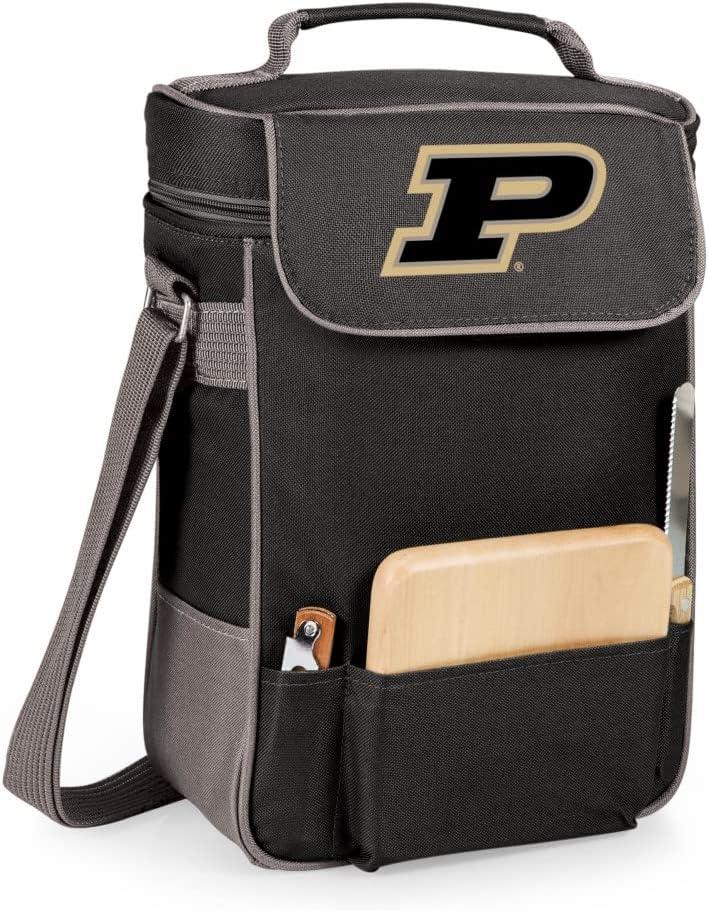 imagePICNIC TIME NCAA Duet Insulated Wine and Cheese ToteBlack with Gray Accents