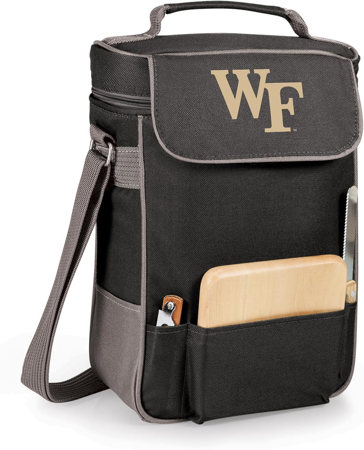 imagePICNIC TIME NCAA Duet Insulated Wine and Cheese ToteBlack with Gray Accents