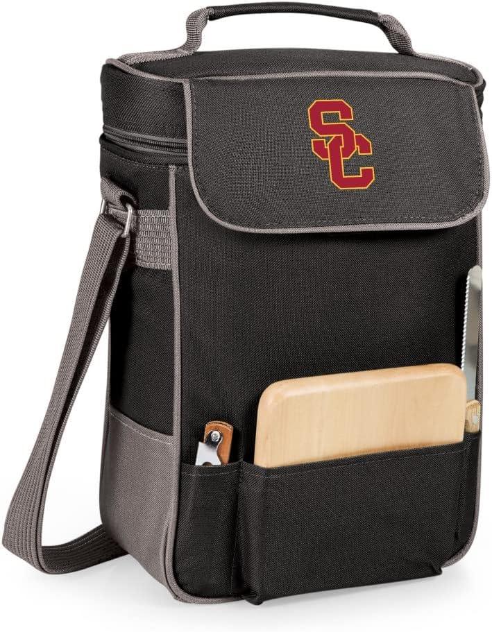 imagePICNIC TIME NCAA Duet Insulated Wine and Cheese ToteBlack with Gray Accents