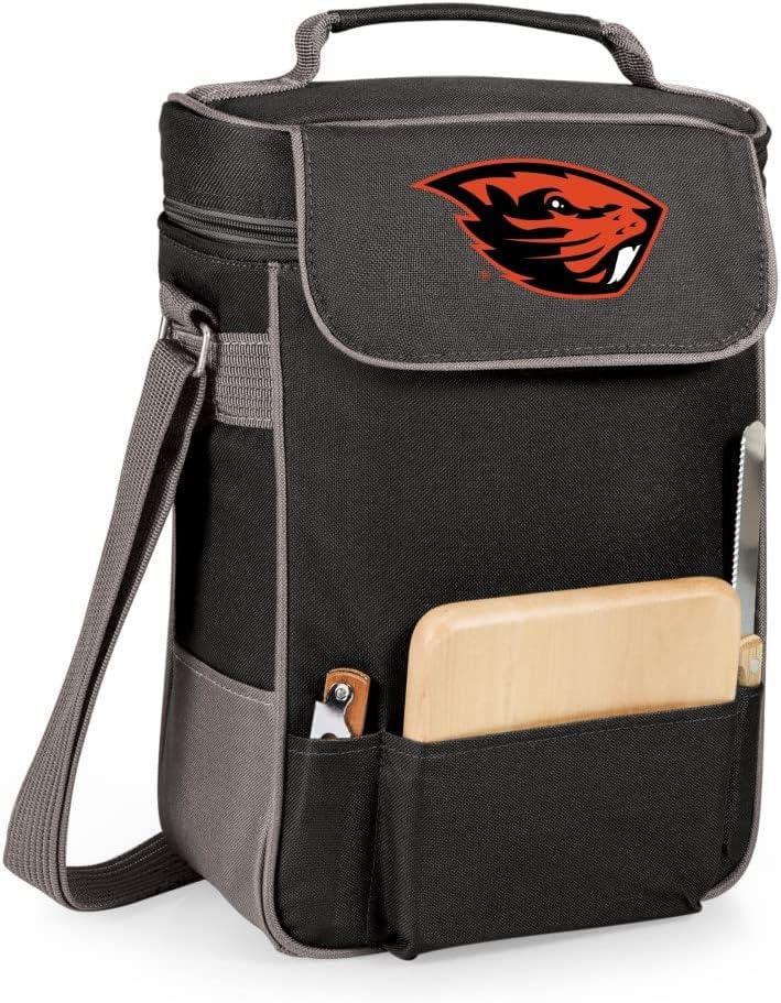 imagePICNIC TIME NCAA Duet Insulated Wine and Cheese ToteBlack with Gray Accents