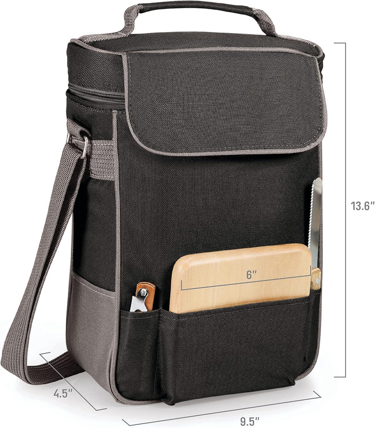 imagePICNIC TIME NCAA Duet Wine ampamp Cheese ToteBlack With Gray Accents