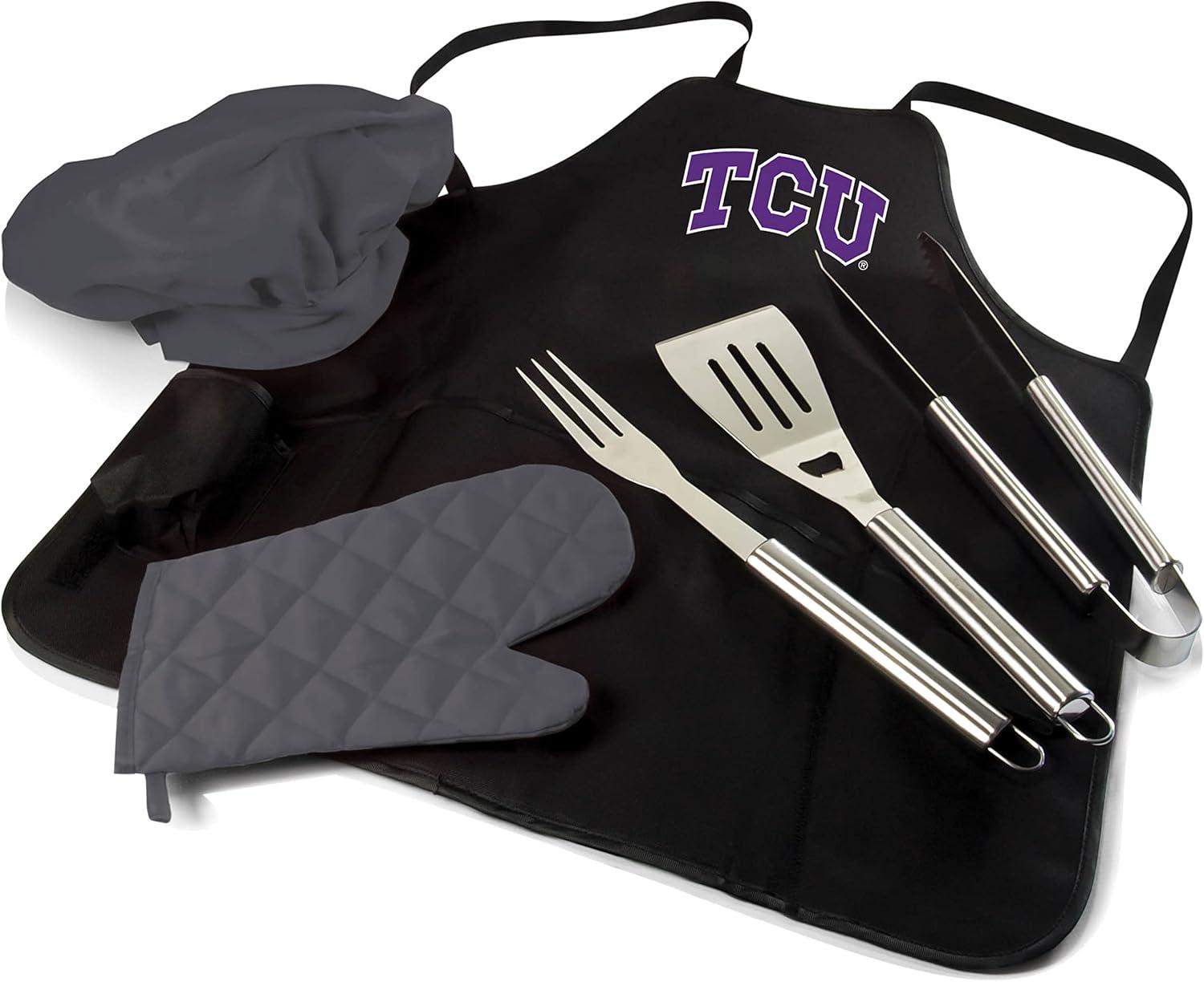 imagePICNIC TIME NCAA unisexadult Ncaa Bbq Apron Tote Pro Grill SetBlack With Gray Accents