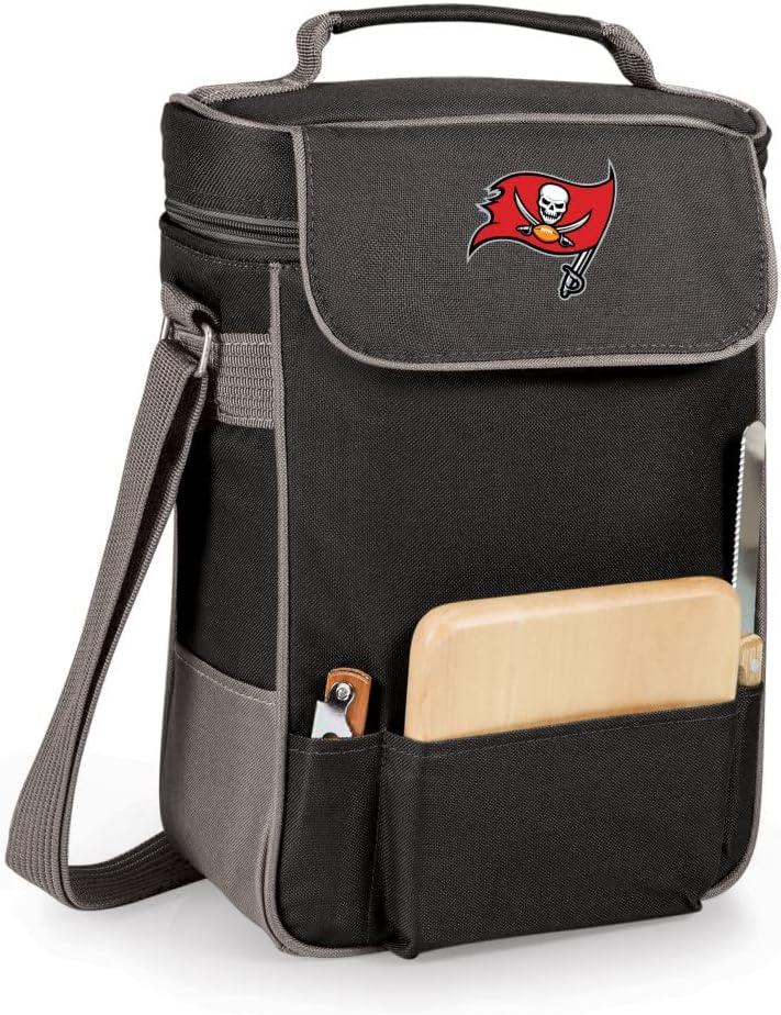 imagePICNIC TIME NFL UnisexAdult NFL Duet Wine and Cheese Tote Bag Insulated Wine Bag with Cheese BoardBlack