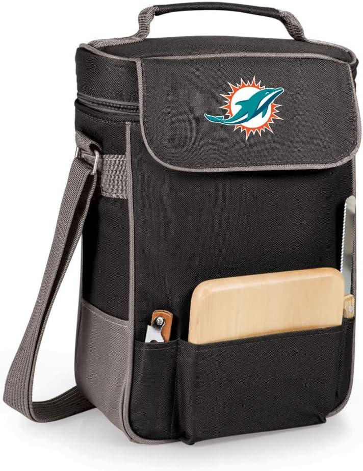 imagePICNIC TIME NFL UnisexAdult NFL Duet Wine and Cheese Tote Bag Insulated Wine Bag with Cheese BoardBlack