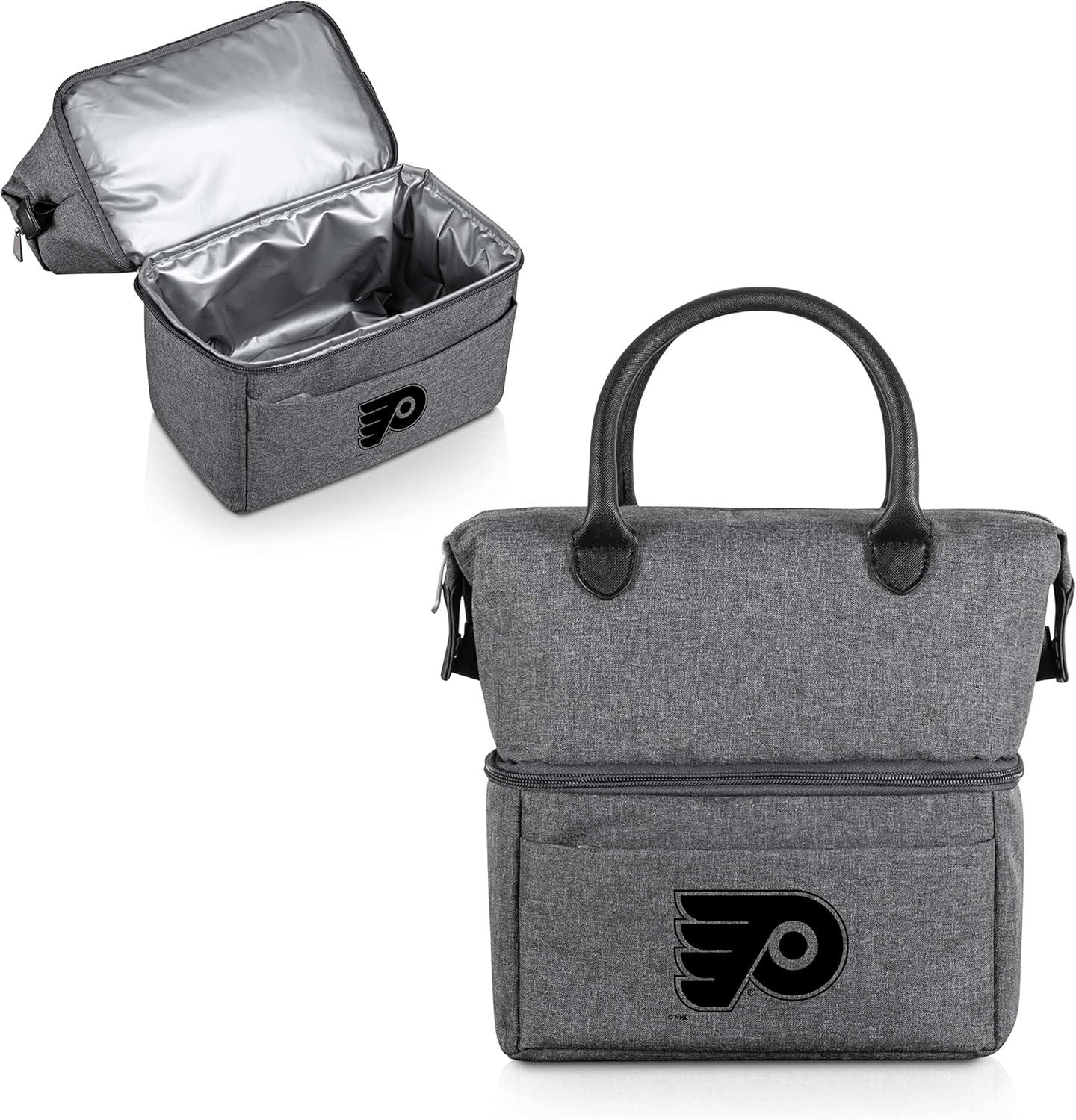 imagePICNIC TIME NHL unisexadult NHL Urban Lunch Bag Cooler Lunch Tote Insulated Lunch BagGray with Black Accents