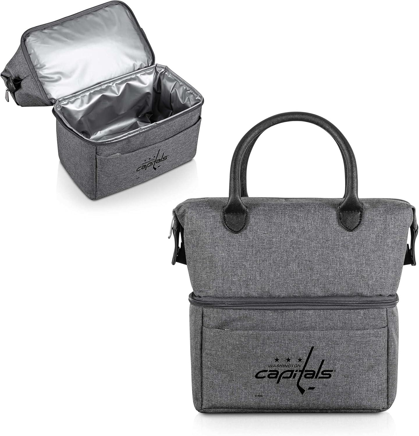 imagePICNIC TIME NHL unisexadult NHL Urban Lunch Bag Cooler Lunch Tote Insulated Lunch BagGray with Black Accents
