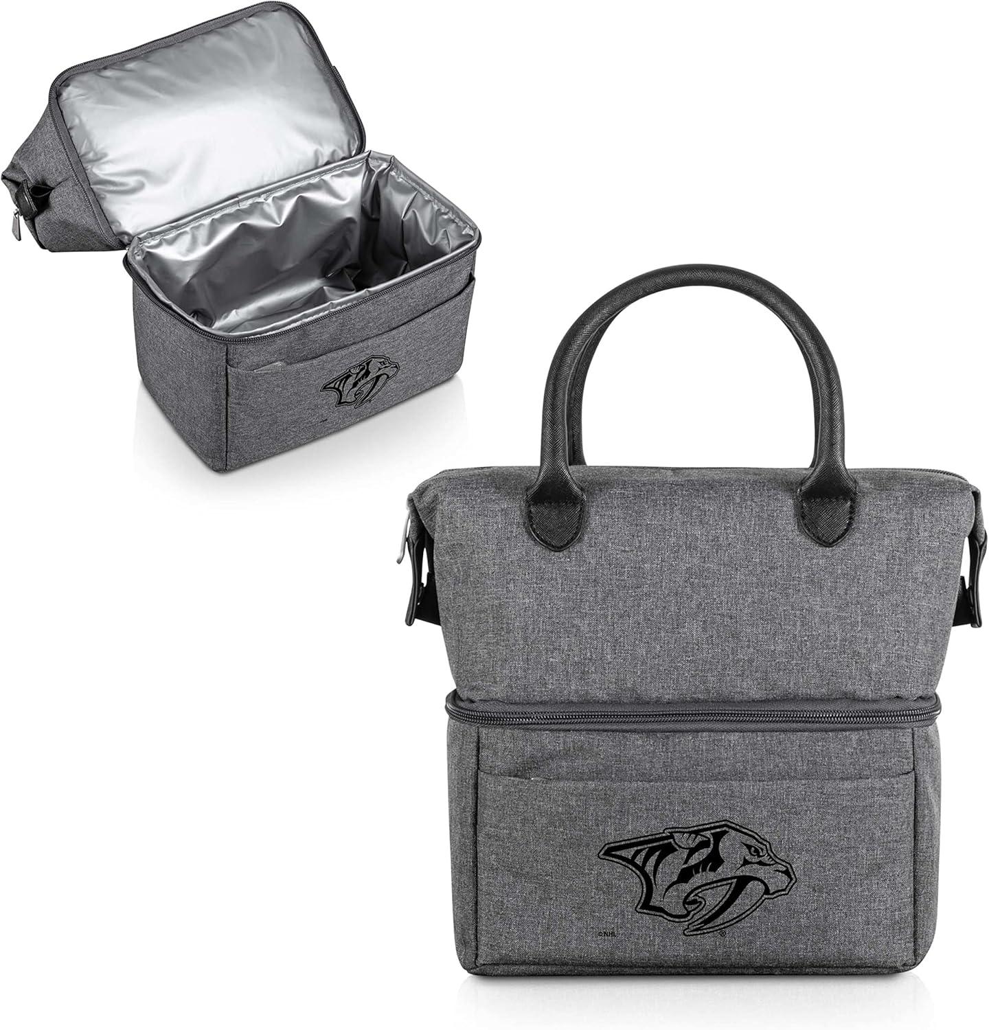 imagePICNIC TIME NHL unisexadult NHL Urban Lunch Bag Cooler Lunch Tote Insulated Lunch BagGray with Black Accents