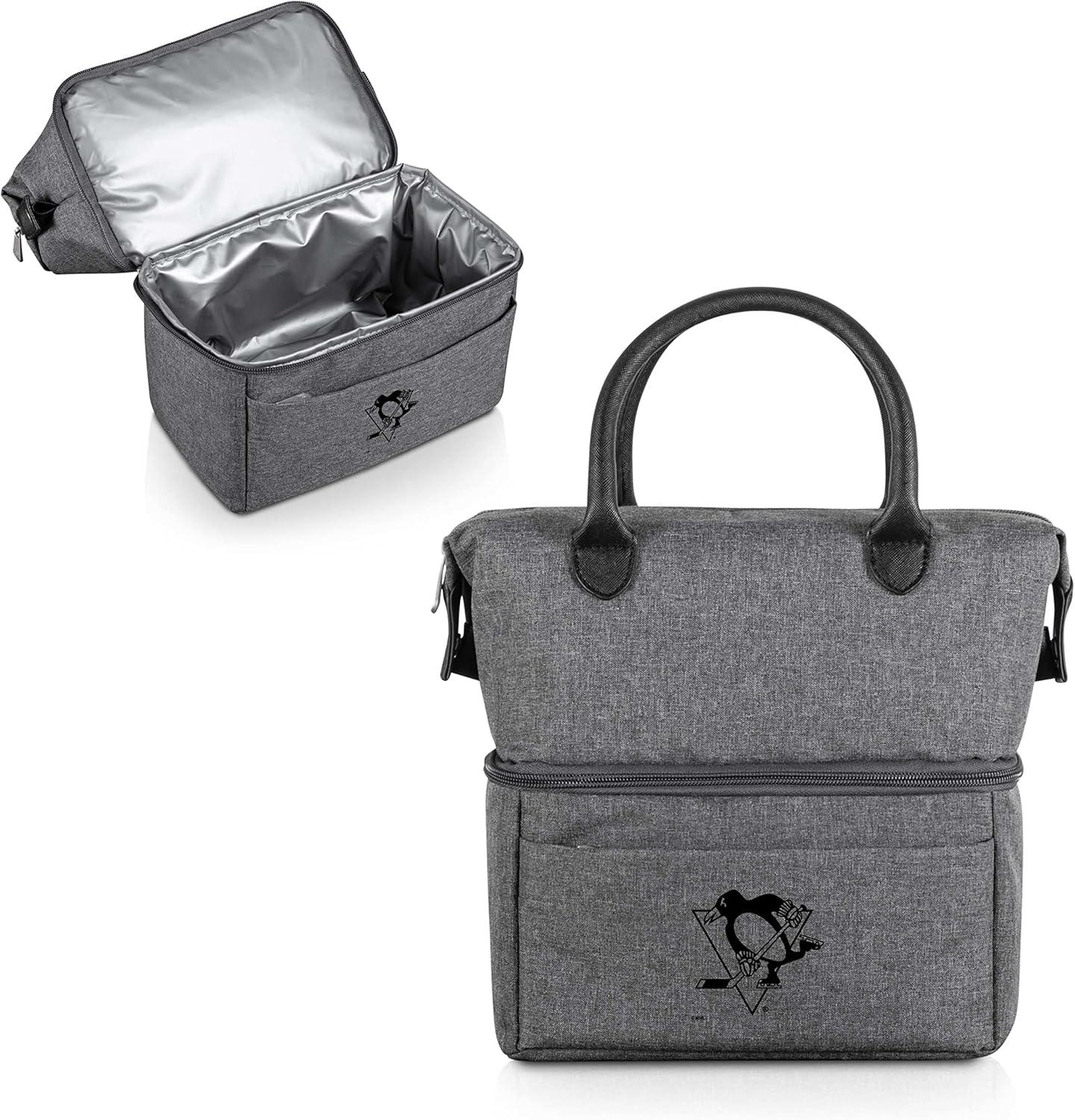 imagePICNIC TIME NHL unisexadult NHL Urban Lunch Bag Cooler Lunch Tote Insulated Lunch BagGray with Black Accents