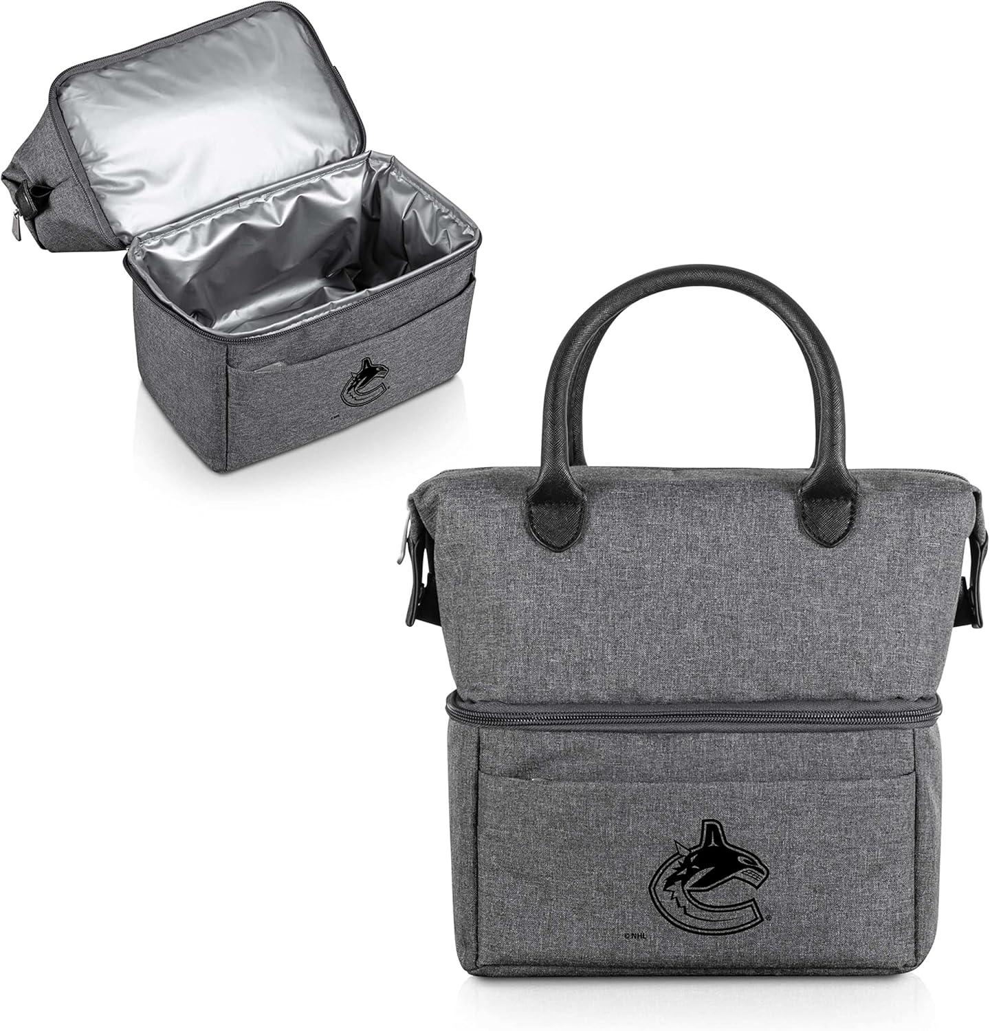 imagePICNIC TIME NHL unisexadult NHL Urban Lunch Bag Cooler Lunch Tote Insulated Lunch BagGray with Black Accents