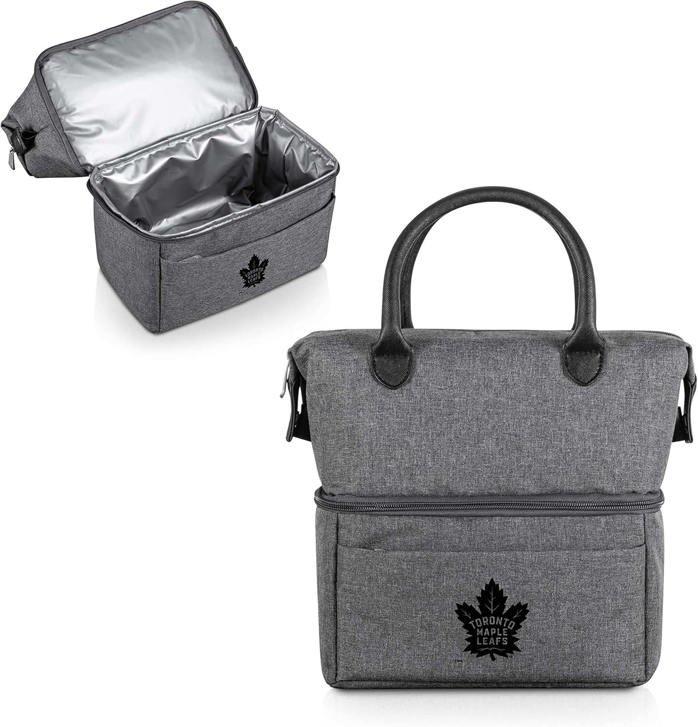 imagePICNIC TIME NHL unisexadult NHL Urban Lunch Bag Cooler Lunch Tote Insulated Lunch BagGray with Black Accents