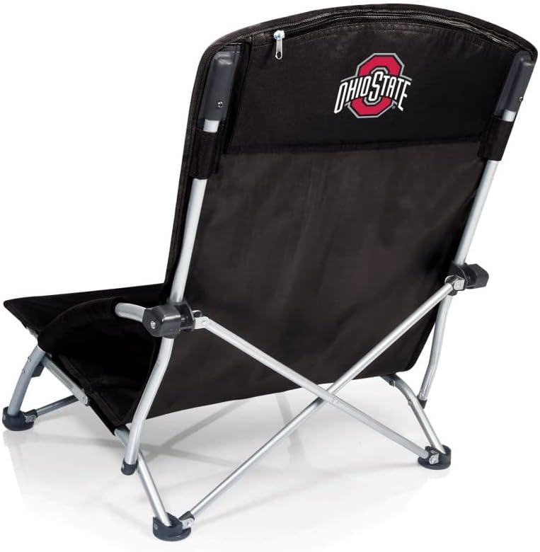 imagePicnic TIME NCAA Tranquility Beach Chair with Carry Bag Low Beach Chair for Adults Low Lawn ChairBlack