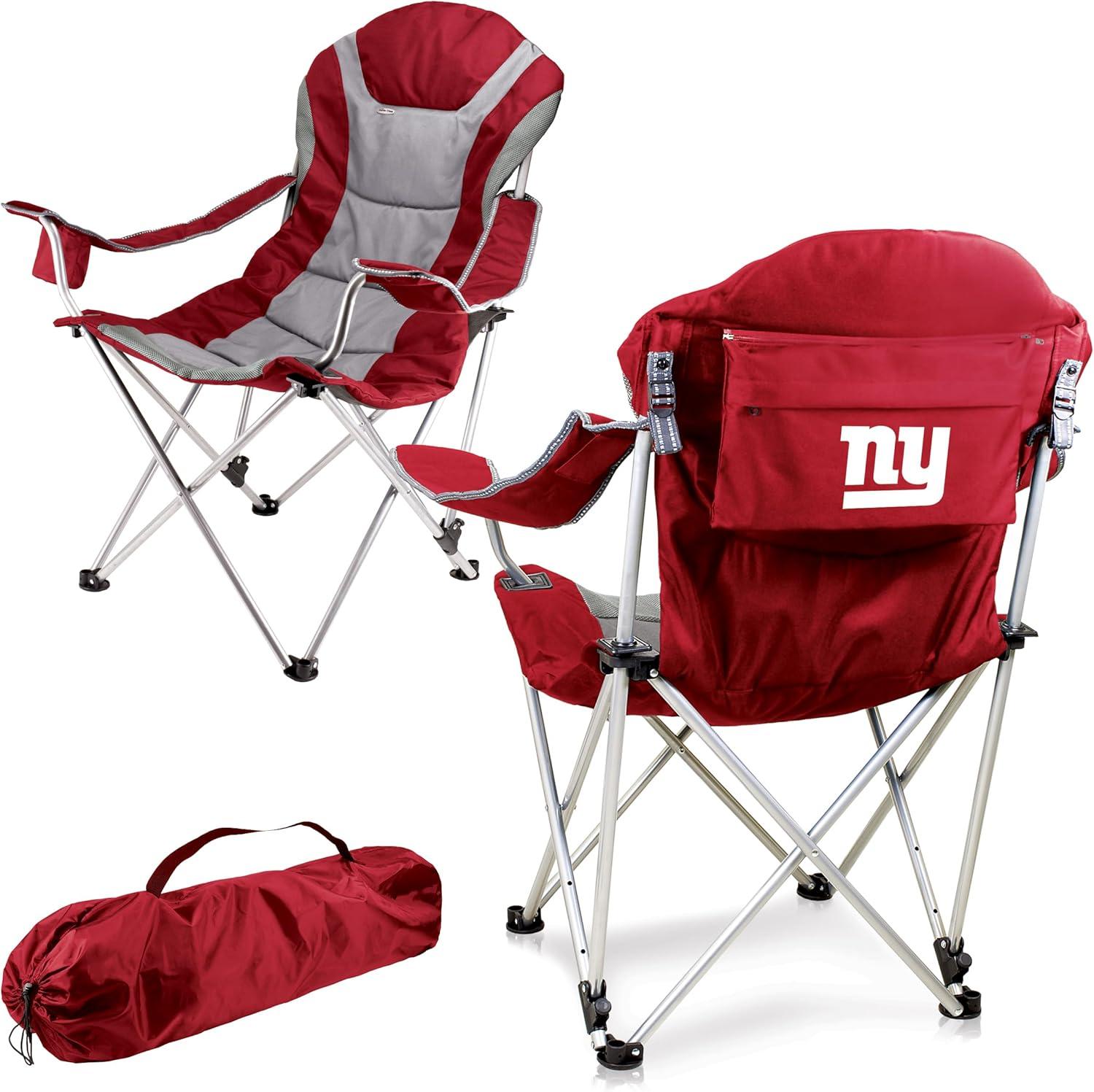 imagePicnic TIME NFL UnisexAdult NFL Reclining Camp Chair Beach Chair for Adults Sports Chair with Carry BagDark Red