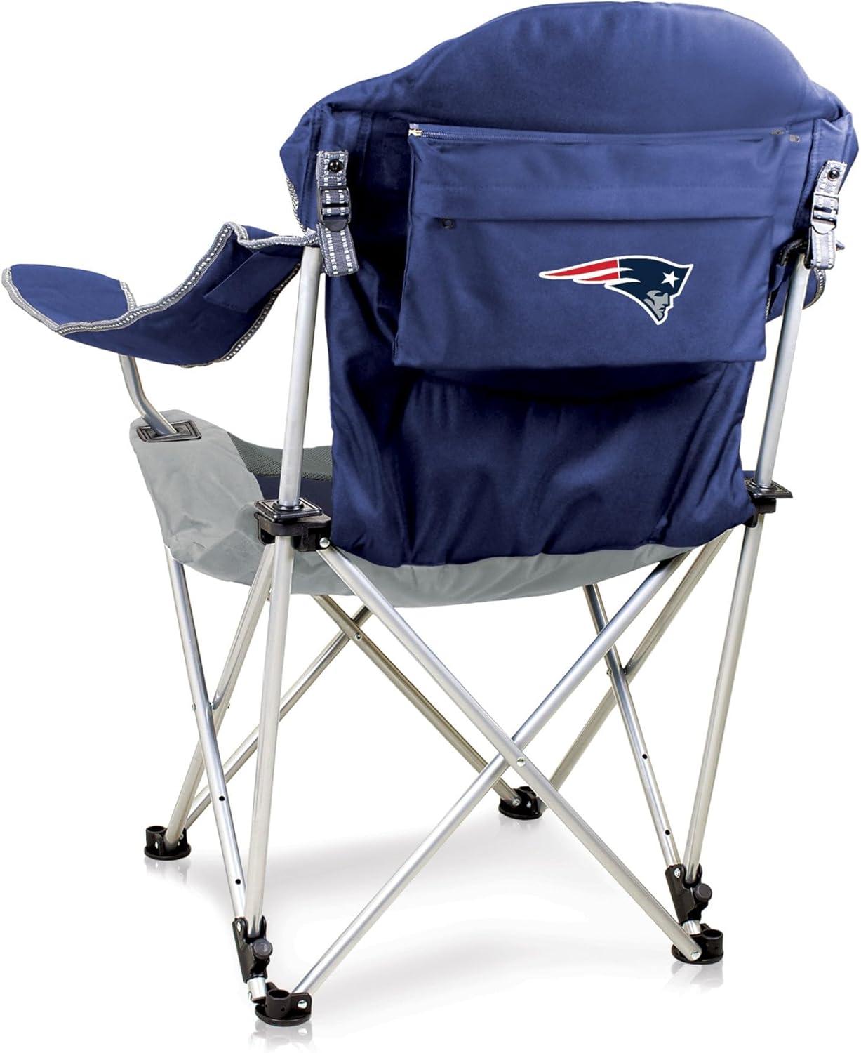 imagePicnic TIME NFL UnisexAdult NFL Reclining Camp Chair Beach Chair for Adults Sports Chair with Carry BagNavy Blue With Gray Accents