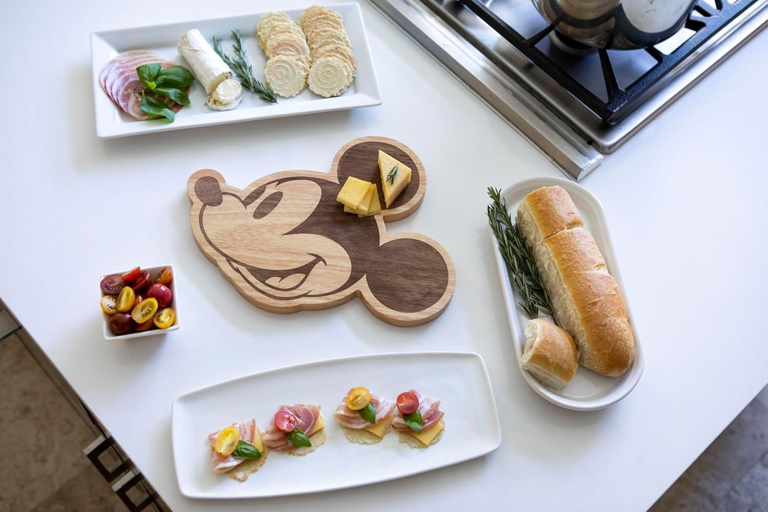 imageTOSCANA a Picnic Time brand Disney Mickey Mouse Disney Classics Mickey Mouse Cutting Board Wood Cheese Board Charcuterie Board 14quot x 11quot Natural