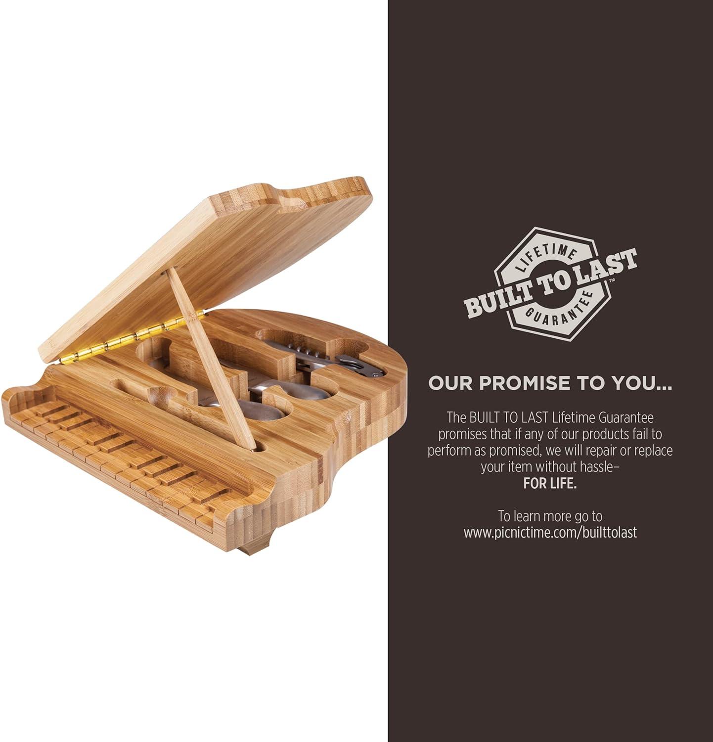 imageTOSCANA a Picnic Time brand Piano Cheese Board ampamp Knife Set Novelty Charcuterie Board with Cheese Knife Set Cheese Boards Charcuterie Boards Bamboo