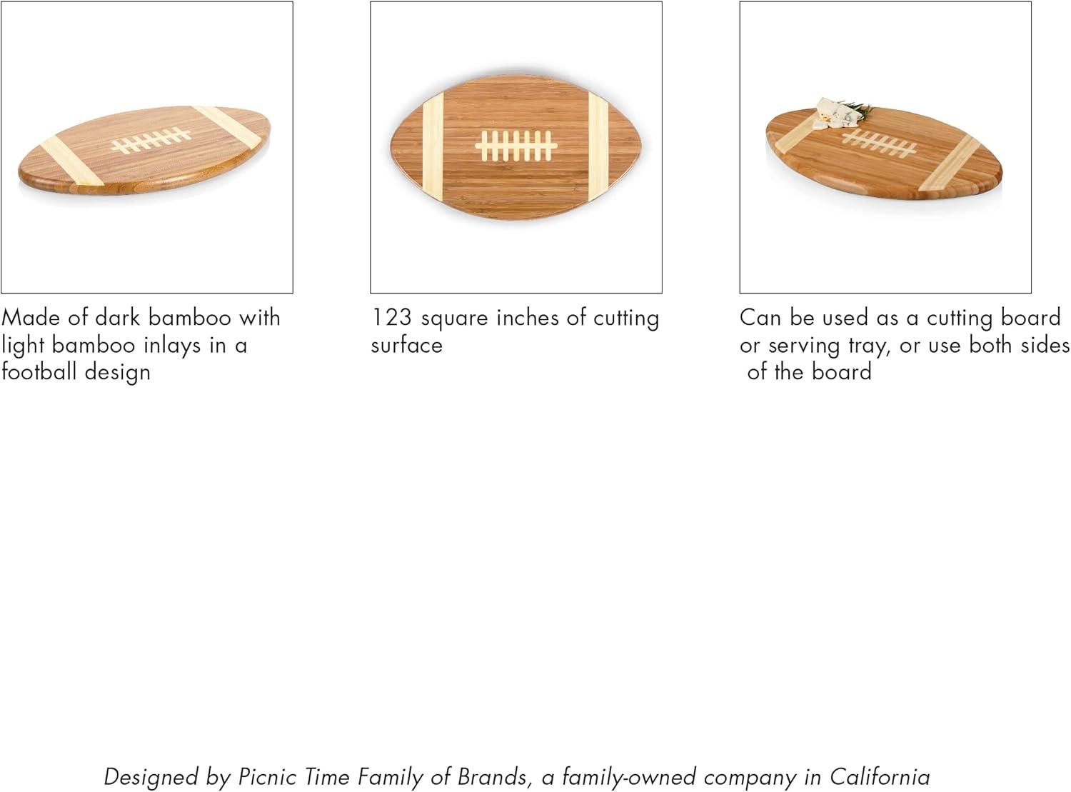 imageTOSCANA a Picnic Time brand Touchdown Football Cheese Board Novelty Charcuterie Board Serving Platter Cheese Boards Charcuterie Boards Wood Cutting Board Bamboo