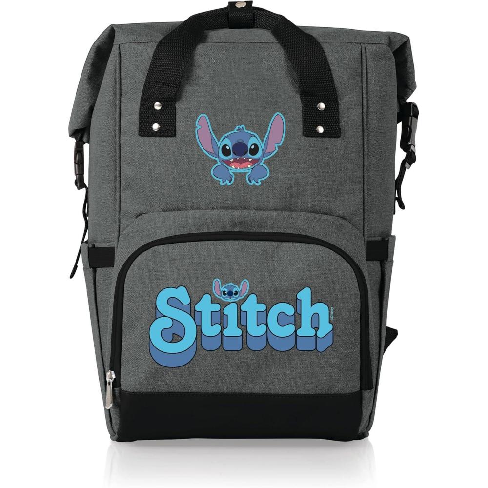 imageDisney Mickey Mouse RollTop Cooler Backpack Hiking Backpack Soft Cooler Bag Heathered GrayDisney Lilo Stitch Heathered Gray