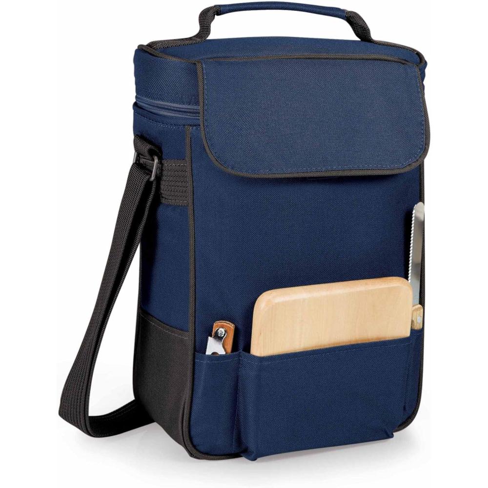imageLEGACY a Picnic Time Brand Duet Insulated Wine and Cheese Tote BurgundyNavy Blue