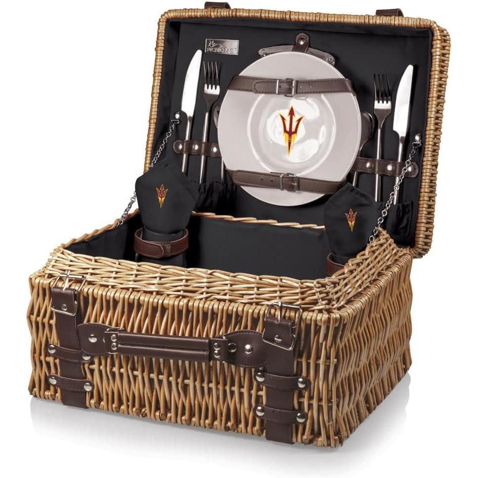 imageNCAA Arizona State Sun Devils Champion Picnic Basket with Deluxe Service for Two Black